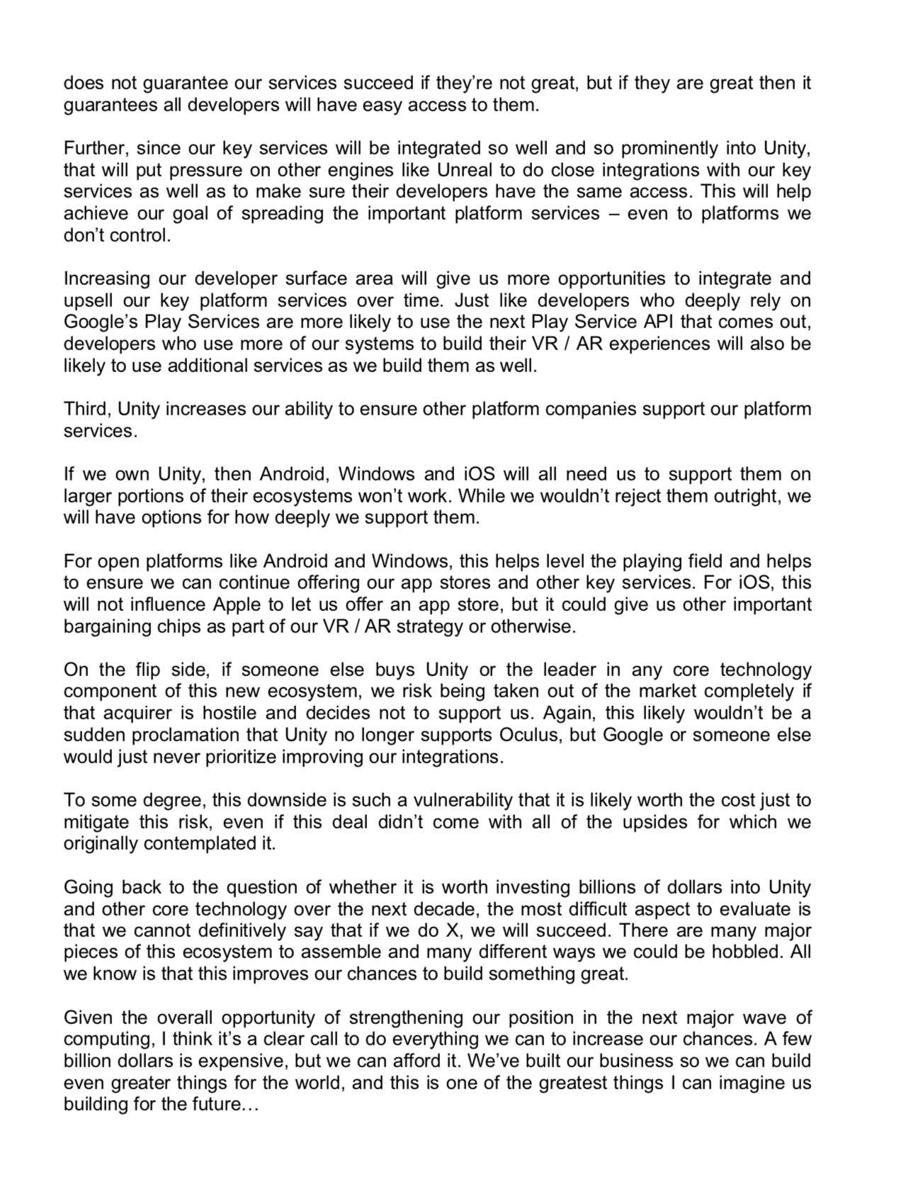 Screenshot 4 of Mark Zuckerberg's June 22, 2015 VR/AR strategy email.